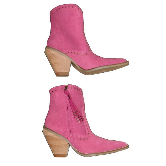 Dingo Classy N Sassy Suede Leather Heeled Western Boots Booties - Picture 4 of 8